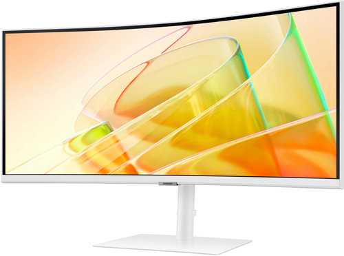 Samsung - 34" ViewFinity S65TC Ultra-WQHD 100Hz AMD FreeSync HDR10 Curved Monitor with Thunderbolt 4 and Built-in Speakers - WARM WHITE