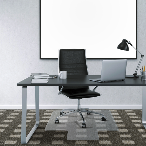 Floortex Premium Vinyl Lipped 45" x 53" Chair Mat for Medium Pile Carpets - Clear