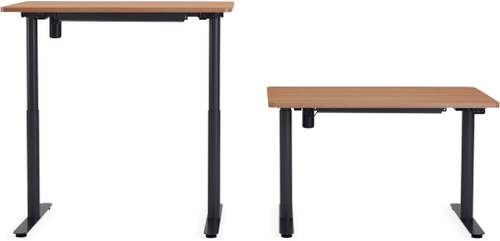 Steelcase - AMQ Sit-to-Stand Desk - Merele Base Dark Oak Top