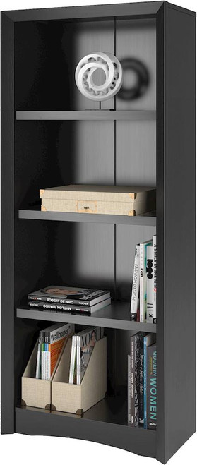 CorLiving - Quadra 3-Shelf Bookcase - Black