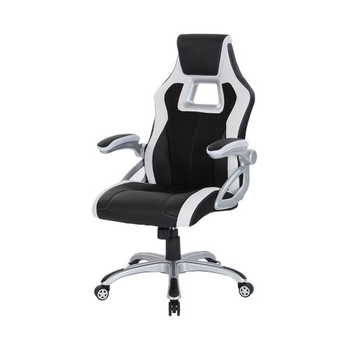 OSP Designs - Race 5-Pointed Star Nylon and Bonded Leather Office Chair - White