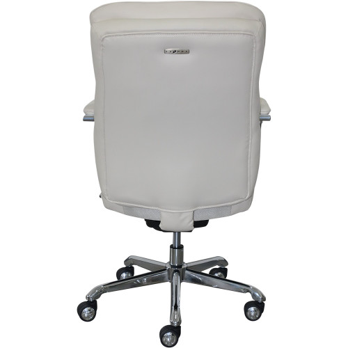 La-Z-Boy - Sutherland Bonded Leather Office Chair - Ivory/Polished Chrome
