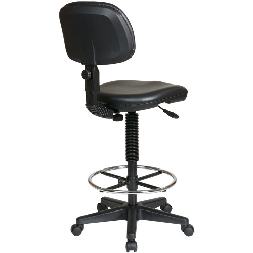 WorkSmart - DC Series Vinyl & Molded Foam Drafting Chair - Black