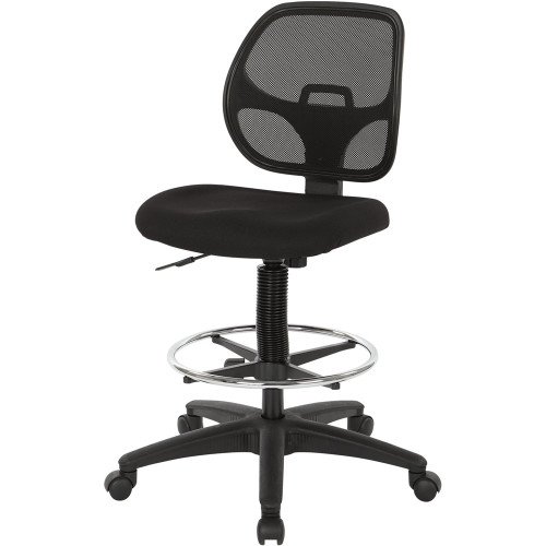 WorkSmart - DC Series Fabric Drafting Chair - Black
