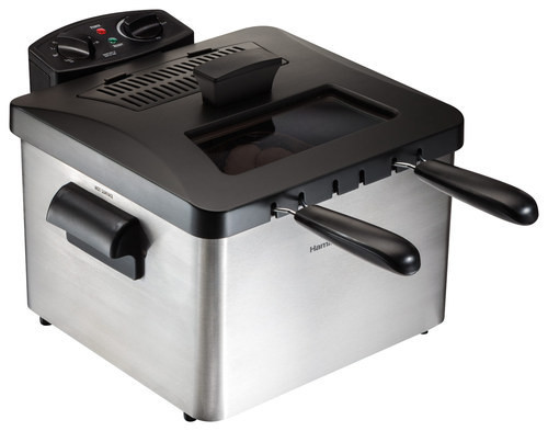 Hamilton Beach - 3 qt. Professional-Style Deep Fryer - Silver/Black