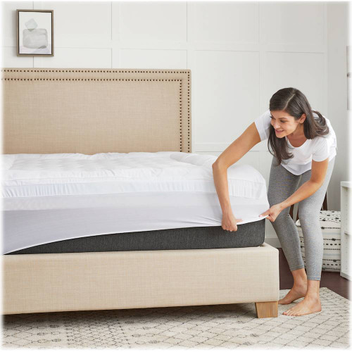 Sealy - 3 + 1 Memory Foam King Topper with Fiber Fill Cover