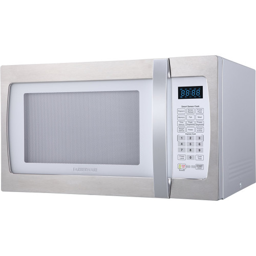 Farberware - Professional 1.3 Cu. Ft. Mid-Size Microwave - Platinum white