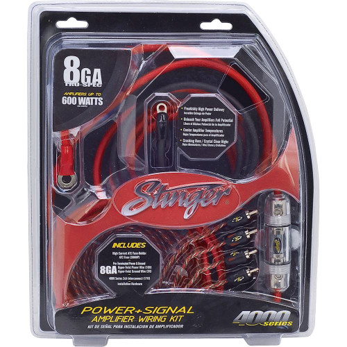 Stinger - 4000 Series 8GA Complete Amplifier Wiring Kit - Red