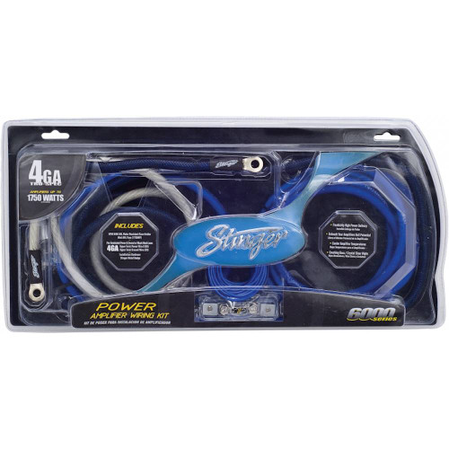 Stinger - 6000 Series 4GA Power Amplifier Wiring Kit - Blue