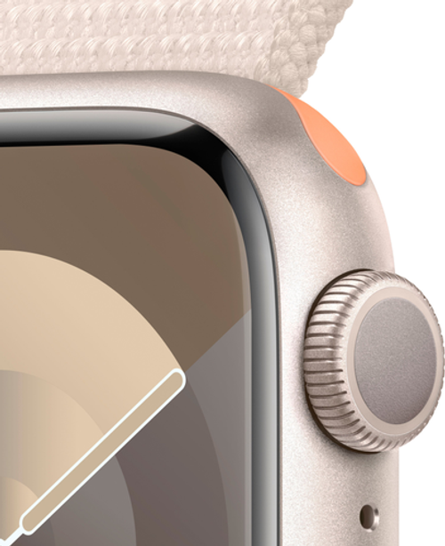 Apple Watch Series 9 GPS 41mm Aluminum Case with Starlight Sport Loop - Starlight