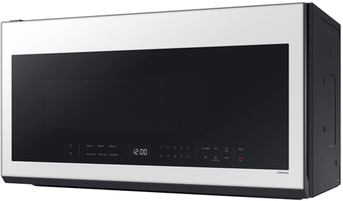 Samsung - Bespoke 2.1 Cu. Ft. Over-the-Range Microwave with Sensor Cooking and Wi-Fi Connectivity - White Glass