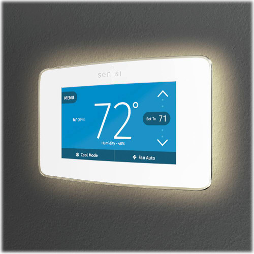 Emerson - Smart Programmable Touch-Screen Wi-Fi Thermostat - White