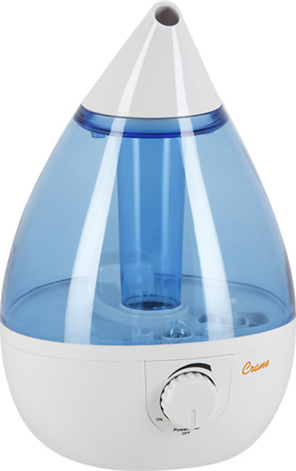 Crane - 0.9-Gal. Ultrasonic Drop Shape Humidifier - White/Blue