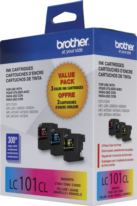 Brother - LC1013PKS Standard-Yield 3-Pack Ink Cartridges - Cyan/Magenta/Yellow - Cyan/Magenta/Yellow