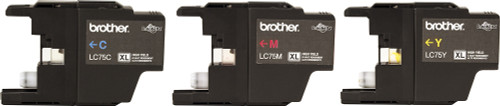 Brother - LC753PKS XL High-Yield 3-Pack Ink Cartridges - Yellow/Cyan/Magenta - Cyan/Magenta/Yellow