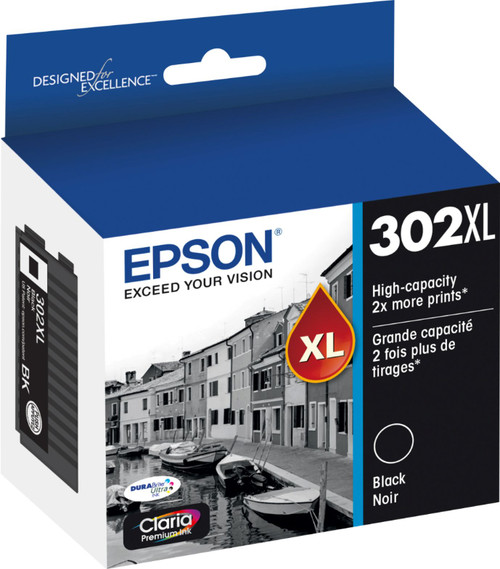 Epson - 302XL High-Yield - Black Ink Cartridge - Black