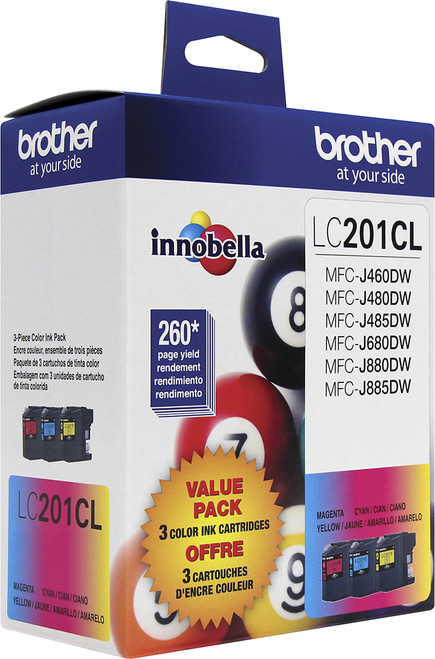 Brother - LC2013PKS Standard-Yield 3-Pack Ink Cartridges - Cyan/Magenta/Yellow - Cyan/Magenta/Yellow