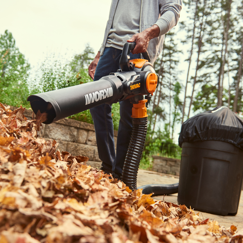 WORX - 12 Amp TRIVAC 70 MPH 600 CFM Corded Blower, Mulcher, and Vaccum - Black