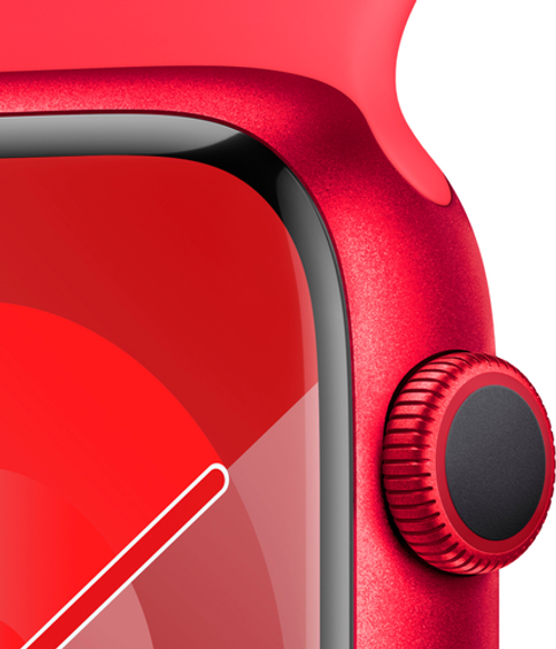 Apple Watch Series 9 GPS 45mm Aluminum Case with (PRODUCT)RED Sport Band  (Medium/Large) - (PRODUCT)RED