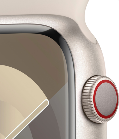 Apple Watch Series 9 GPS + Cellular 45mm Aluminum Case with Starlight Sport Band  (Medium/Large) - Starlight