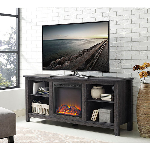 Walker Edison - Fireplace Storage TV Stand for Most TVs Up to 65" - Charcoal