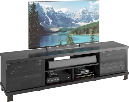CorLiving - Holland Collection TV Media Stand for Most Flat-Panel TVs up to 80" - Black