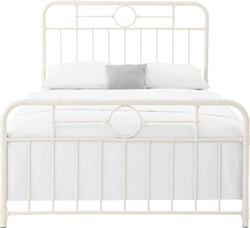 Walker Edison - 63" Queen-Size Pipe Bed Frame - Antique White