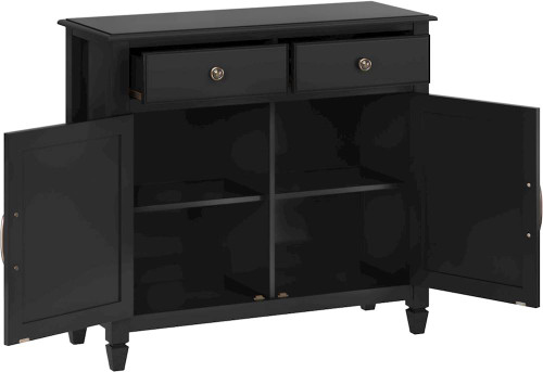 Simpli Home - Connaught Traditional Solid Wood Entryway Storage Cabinet - Black