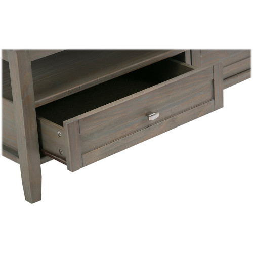 Simpli Home - Warm Shaker Rectangular Rustic Wood 2-Drawer Coffee Table - Distressed Gray