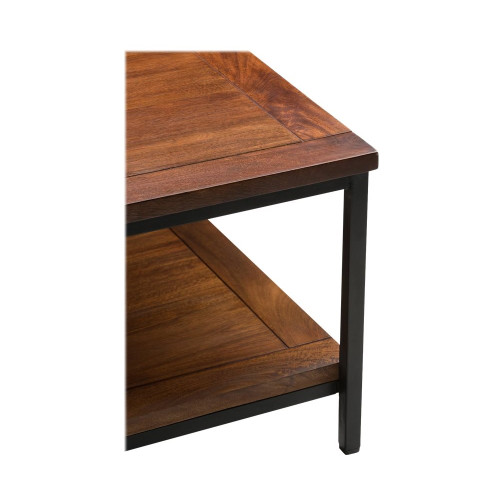 Simpli Home - Skyler Rectangular Modern Solid Mango Wood Coffee Table - Dark Cognac Brown