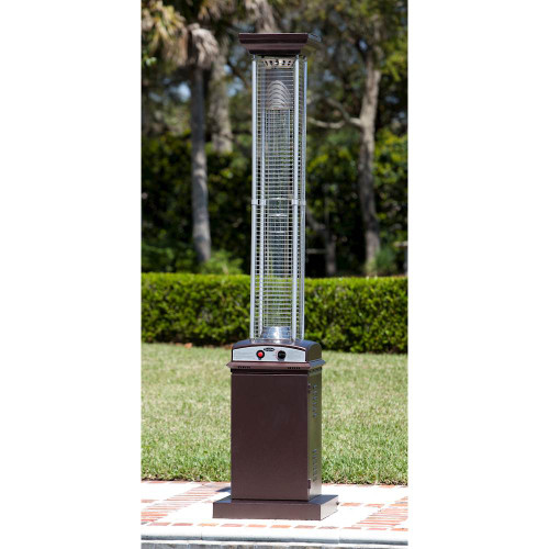 Fire Sense - Square Flame Gas Patio Heater - Hammered Bronze