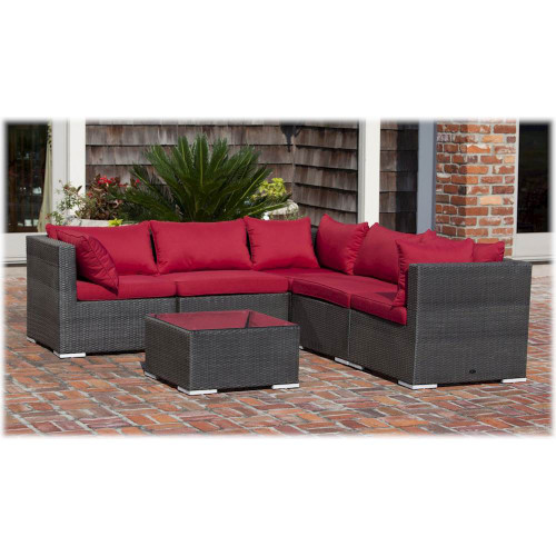 Patio Sense - Sino Wicker 6-Piece Sofa Set - Mocha finish