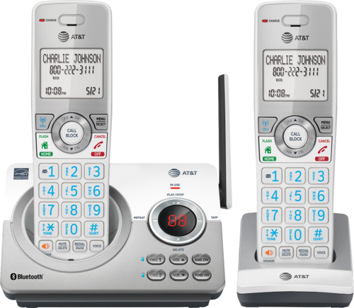 AT&T - Cordless Phone - White Silver