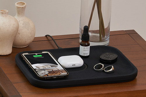 Courant MAG:3 Linen 2-in-1 Magnetic Charging Tray - Charcoal