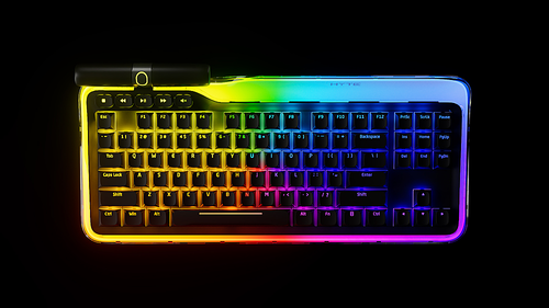 HYTE Keeb TKL - Tenkeyless Wired RGB Mechanical Keyboard - Crystal/Black - Black