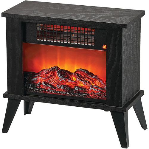 Lifesmart - 1000W Tabletop Infrared Fireplace Space Heater with Flame Effect - Black