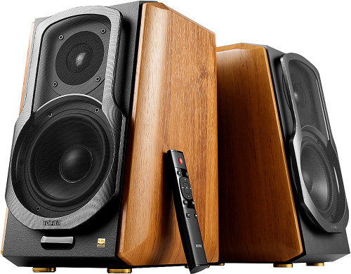 Edifier - S1000MKII 120W Hi-Res Wireless Bookshelf Speaker System - Wood/Black