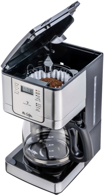 Mr. Coffee 12-Cup Programmable Coffee Maker with Strong Brew Selector, Stainless Steel - Stainless Steel