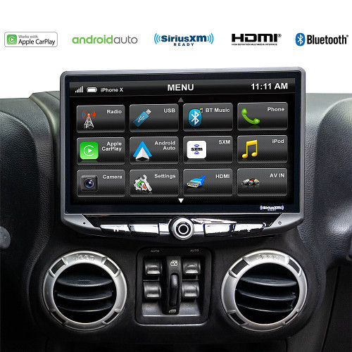 Stinger - Stereo Replacement System with 10” Touchscreen for Select Jeep Wrangler Vehicles - Black