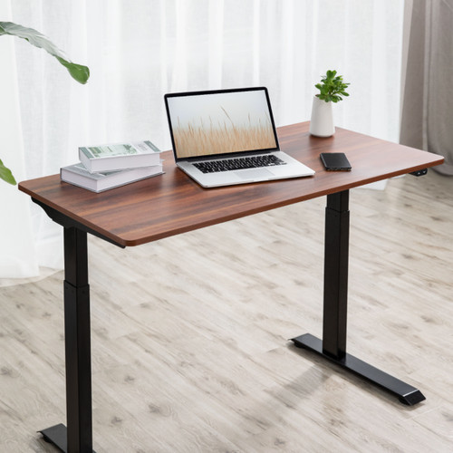 Insignia™ - Adjustable Standing Desk with Electronic Controls - Mahogany