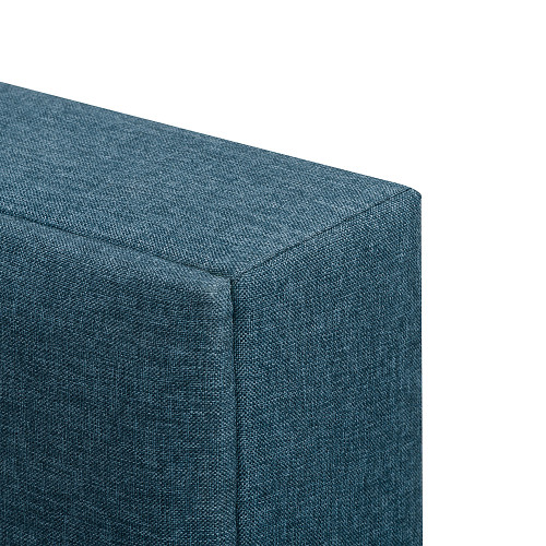 CorLiving - Bellevue Wide Panel Upholstered Bed, Twin - Ocean Blue