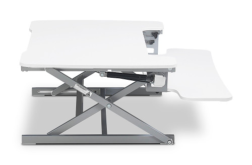 True Seating Ergo Height Adjustable Standing Desk Converter, Large, White