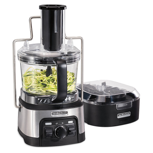 Hamilton Beach Professional Spiralizing Stack & Snap Food Processor, 12 Cup Capacity, 70815 - BLACK