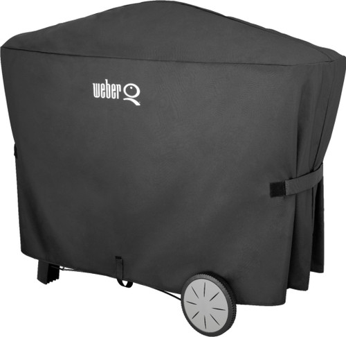 Weber - Q 100/1000/200/2000 with Rolling Cart Grill Cover - Black