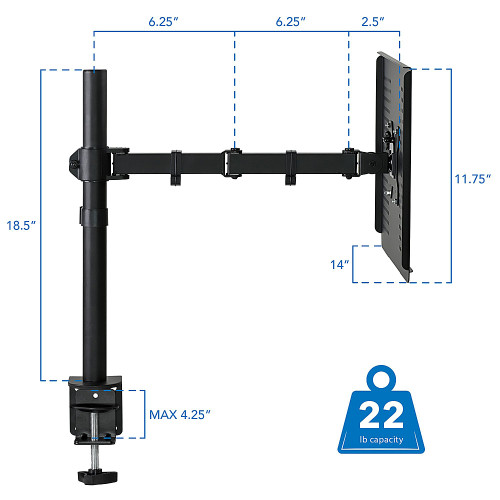 Mount-It! - Mount-It Laptop Desk Mount - Black