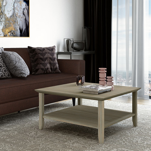 Simpli Home - Acadian Square Coffee Table - Distressed Grey