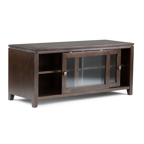 Simpli Home - Cosmopolitan SOLID WOOD 48 inch Wide Contemporary TV Media Stand in Mahogany Brown For TVs up to 50 inches - Mahogany Brown