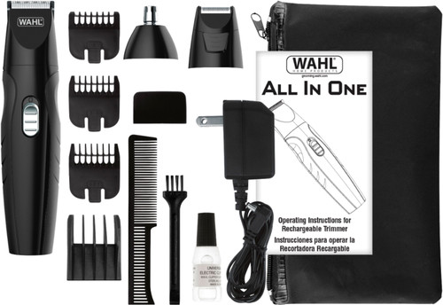 Wahl - Trimmer with 5 Guide Combs - Black