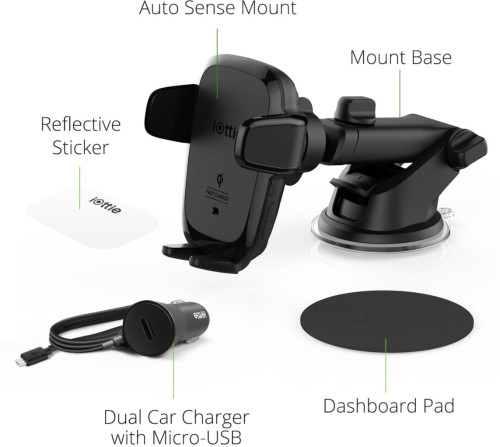 iOttie - AutoSense Wireless Charging Car & Desk Mount - Black
