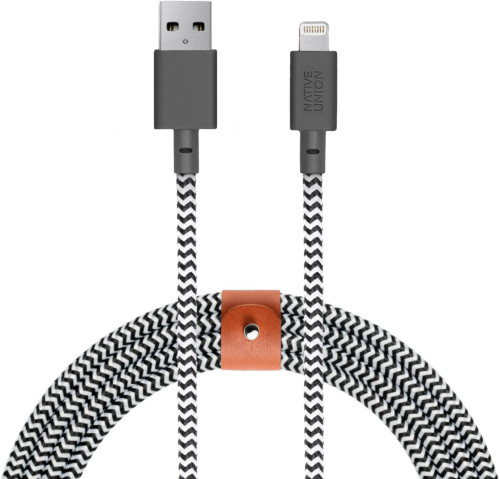 Native Union - Apple MFi Certified 9.8' Lightning USB Charging Cable - Zebra